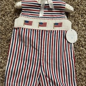 Edgehill Collection Red and White Jumpsuit Classic Stripes America